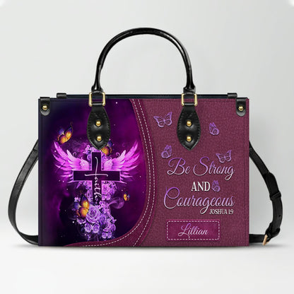 Christianart Designer Handbags, Be Strong and Courageous, Personalized Gifts, Gifts for Women. - Christian Art Bag