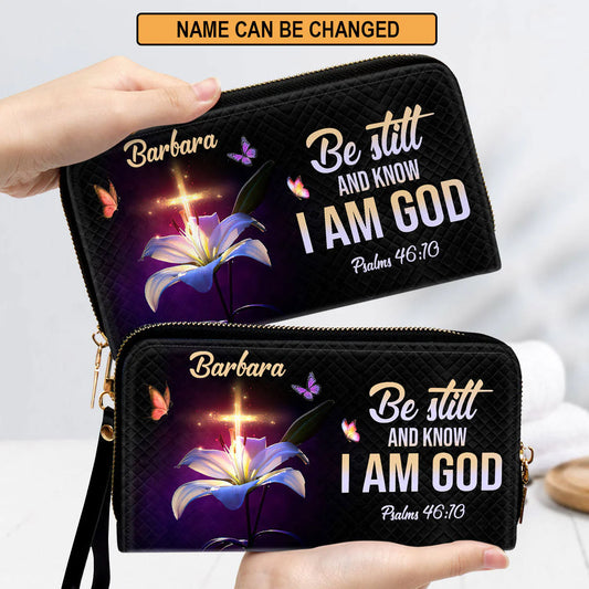 Christianartbag Clutch Purse, Be Still And Know That I Am God Clutch Purse For Women, Personalized Name, Christian Gifts For Women, CAB09091223. - Christian Art Bag