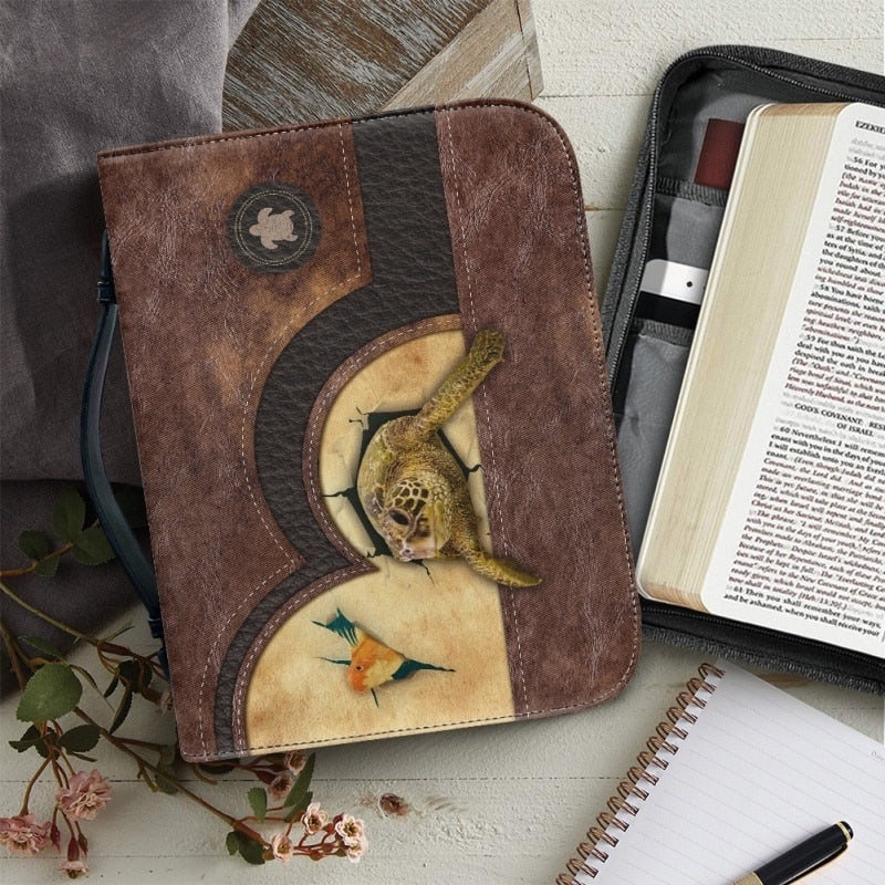Christianartbag Bible Cover, Leather Animals Print Luxury PU Bible Cover Case Handbag For Women Storage Study Book Holy Boxes Zippered Bags. - Christian Art Bag