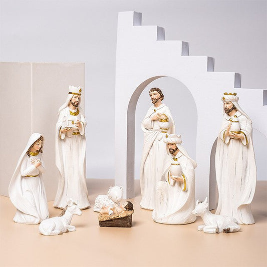 Christianartbag Home Decor, Birth Christmas Crib Nativity Scene Figures Catholic Christian Decor Home Decoration Orthodox Manger Church Utensils Jesus - Christian Art Bag