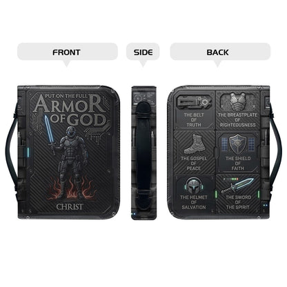 Personalized Bible Cover Armor of God | Custom Name Leather Bible Case with Handle | Christian Gift for Men Women | CHRISTIANARTBAG CAB01060926