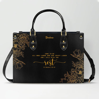 Personalized Leather Handbag Black with Bible Verse – Christian Gifts – Custom Christian Purse by CHRISTIANARTBAG CAB012626