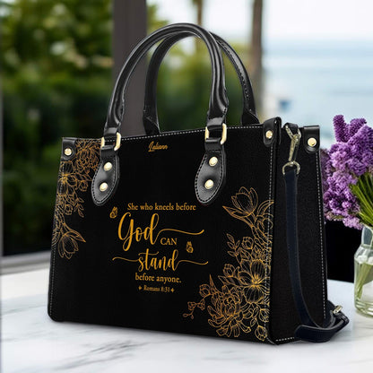 Personalized Leather Handbag Black with Bible Verse – Christian Gifts – Custom Christian Purse by CHRISTIANARTBAG CAB012626