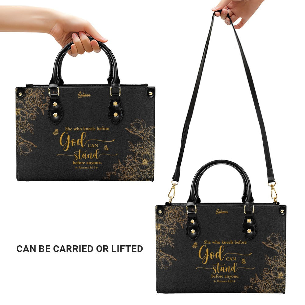 Personalized Leather Handbag Black with Bible Verse – Christian Gifts – Custom Christian Purse by CHRISTIANARTBAG CAB012626