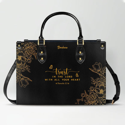 Personalized Leather Handbag Black with Bible Verse – Christian Gifts – Custom Christian Purse by CHRISTIANARTBAG CAB012626