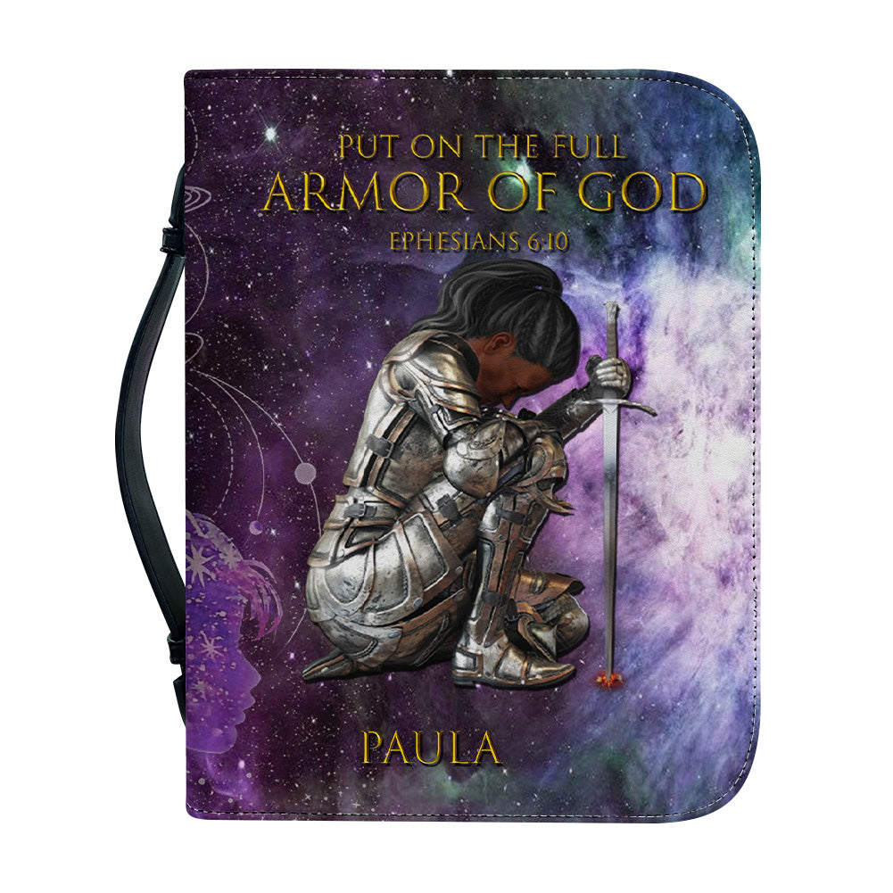 Christianartbag Bible Cover, Put On The Full Armor Of GOD Galaxies Bible Cover, Personalized Bible Cover, Galaxies Warrior Bible Cover, Christian Gifts, CAB01180124. - Christian Art Bag