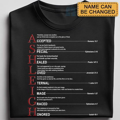 Personalized Christian T-Shirt with Name & Bible Verse | Uncover the sacred meaning of your name