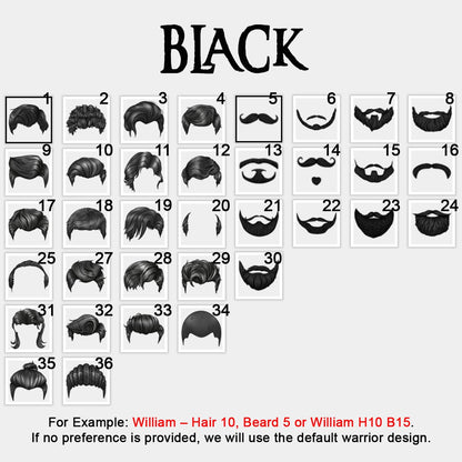 Personalized Christian Bible Cover for Men – A Warrior of Christ Design with Custom Name, Hair & Beard