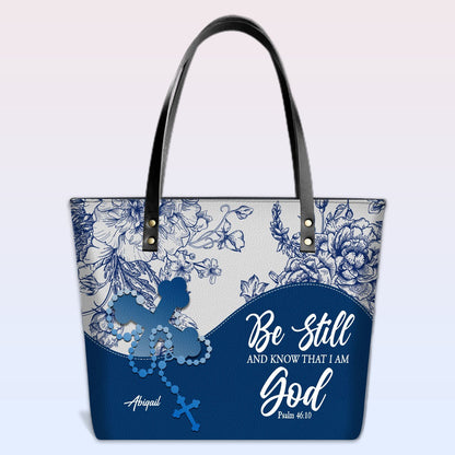 Personalized Christian Leather Tote Bag – Custom Name, Color & Bible Verse | CHRISTIANARTBAG