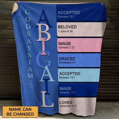 Christianart Personalized Blanket, God Says I Am, Uncover the sacred meaning of your name - Personalized Blanket, CABBK01020724.