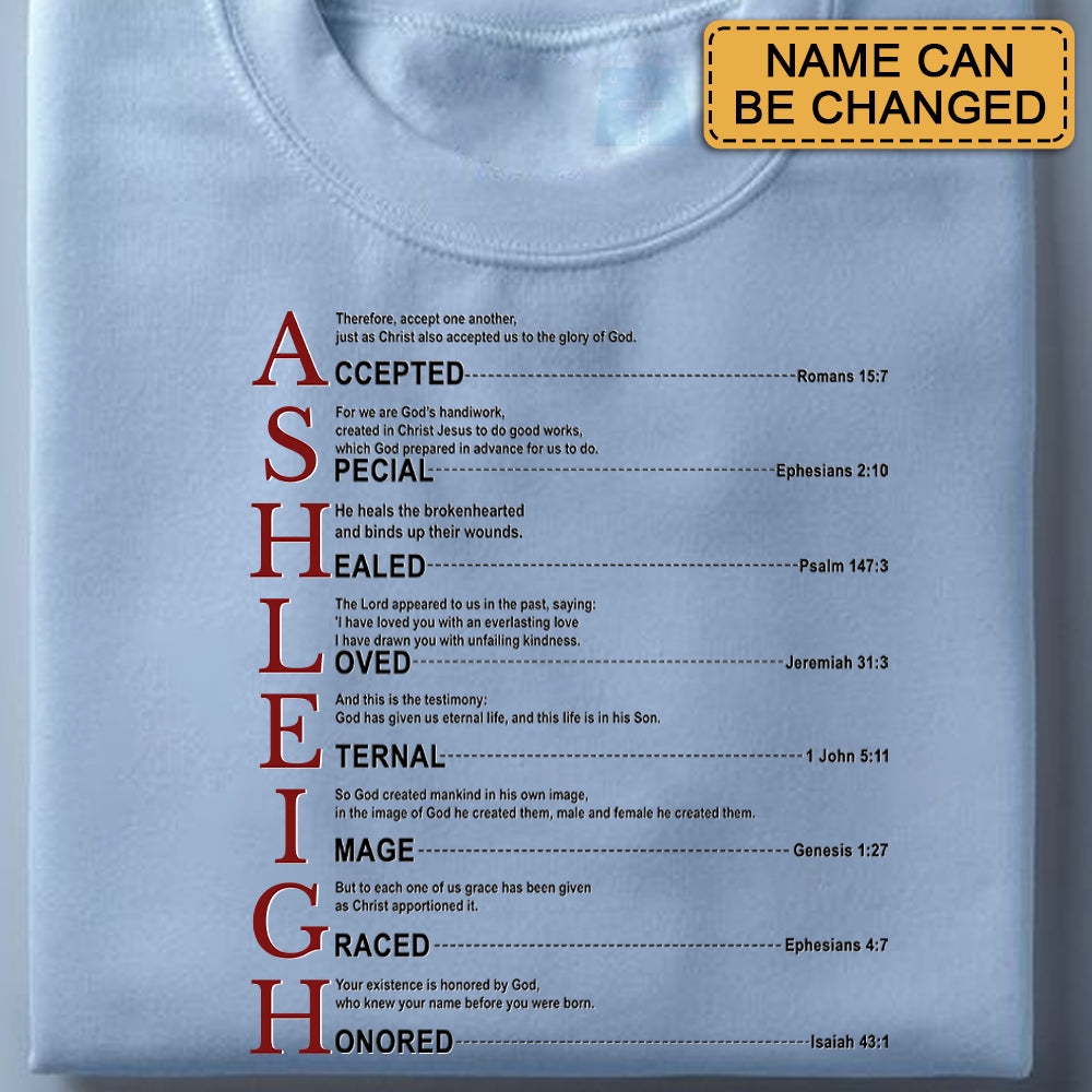 Personalized Christian T-Shirt with Name & Bible Verse | Uncover the sacred meaning of your name