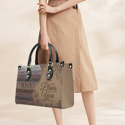 Personalized Leather Handbag for Christian Women – Jeremiah 29:11 “I Know the Plans I Have for You” – CHRISTIANARTBAG Faith Purse Gift