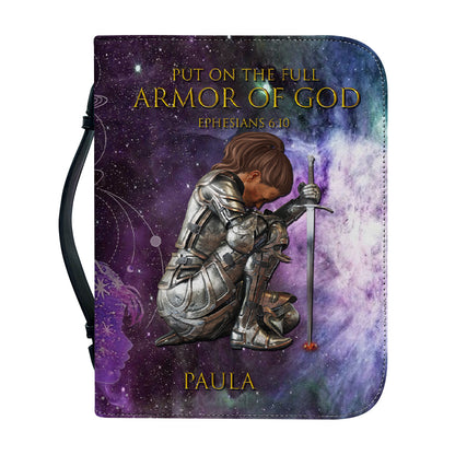 Christianartbag Bible Cover, Put On The Full Armor Of GOD Galaxies Bible Cover, Personalized Bible Cover, Galaxies Warrior Bible Cover, Christian Gifts, CAB01180124. - Christian Art Bag