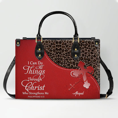 Personalized Christian Leather Handbag with Custom Bible Verse – Leopard Print Faith Purse Gift for Women by CHRISTIANARTBAG