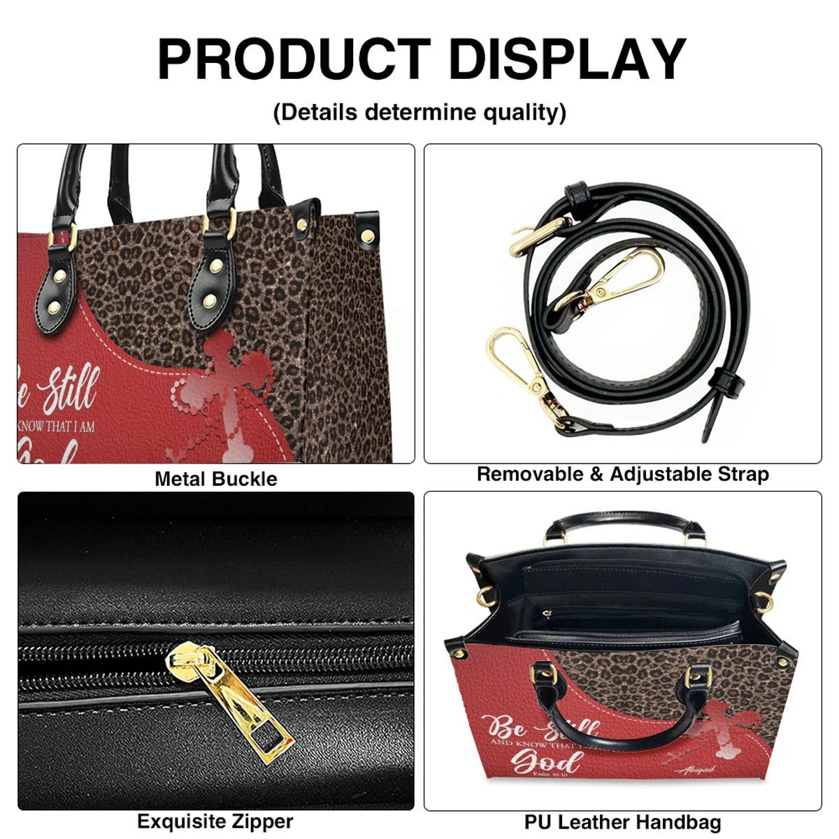 Personalized Christian Leather Handbag with Custom Bible Verse – Leopard Print Faith Purse Gift for Women by CHRISTIANARTBAG