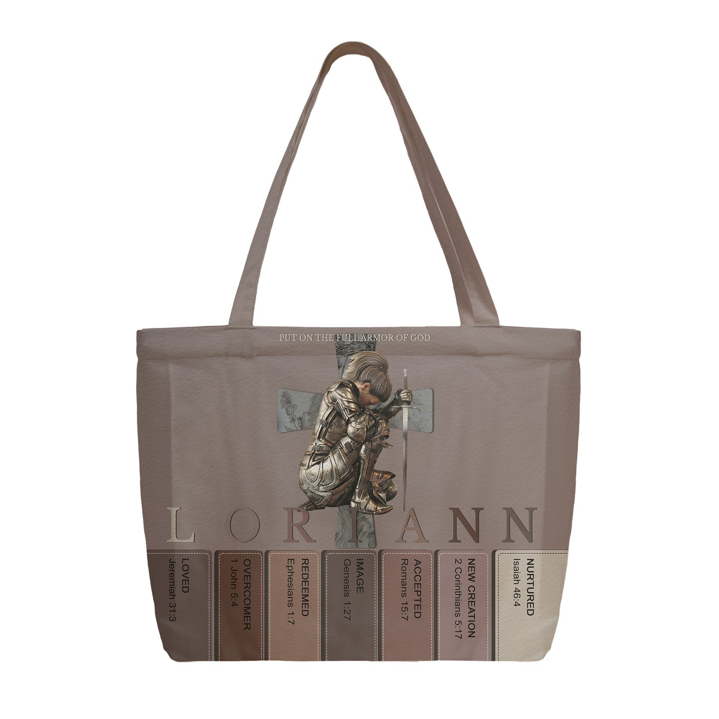 Personalized Christian Tote Bag with Bible Verses – Custom Name & Skin Tone | CHRISTIANARTBAG