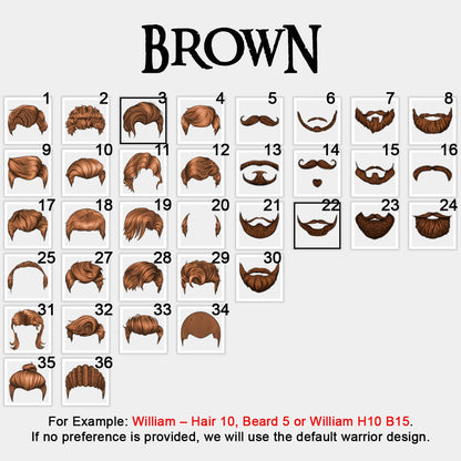 Personalized Christian Bible Cover for Men – A Warrior of Christ Design with Custom Name, Hair & Beard