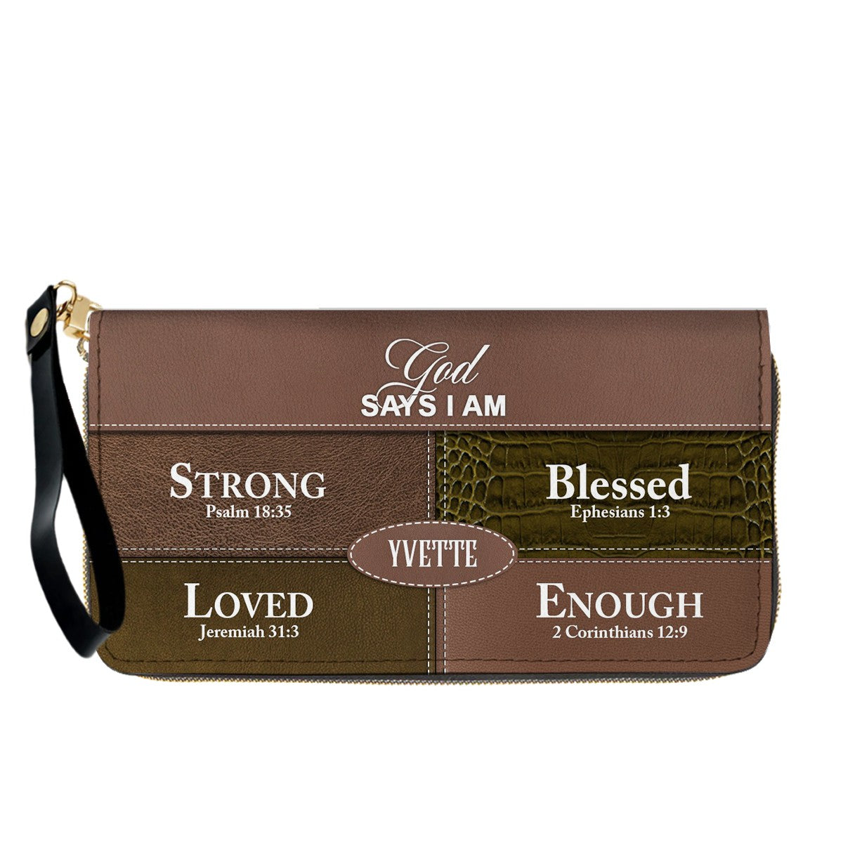Personalized “God Says I Am” Luxury Leather TOTE Bag for Christian Women – Custom Name & Color | CHRISTIANARTBAG