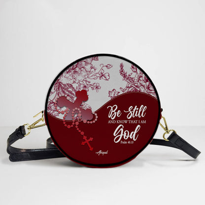 Personalized Circle Leather Crossbody Bag – Custom Name, Color & Bible Verse | CHRISTIANARTBAG
