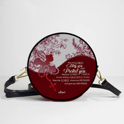 Personalized Circle Leather Crossbody Bag – Custom Name, Color & Bible Verse | CHRISTIANARTBAG
