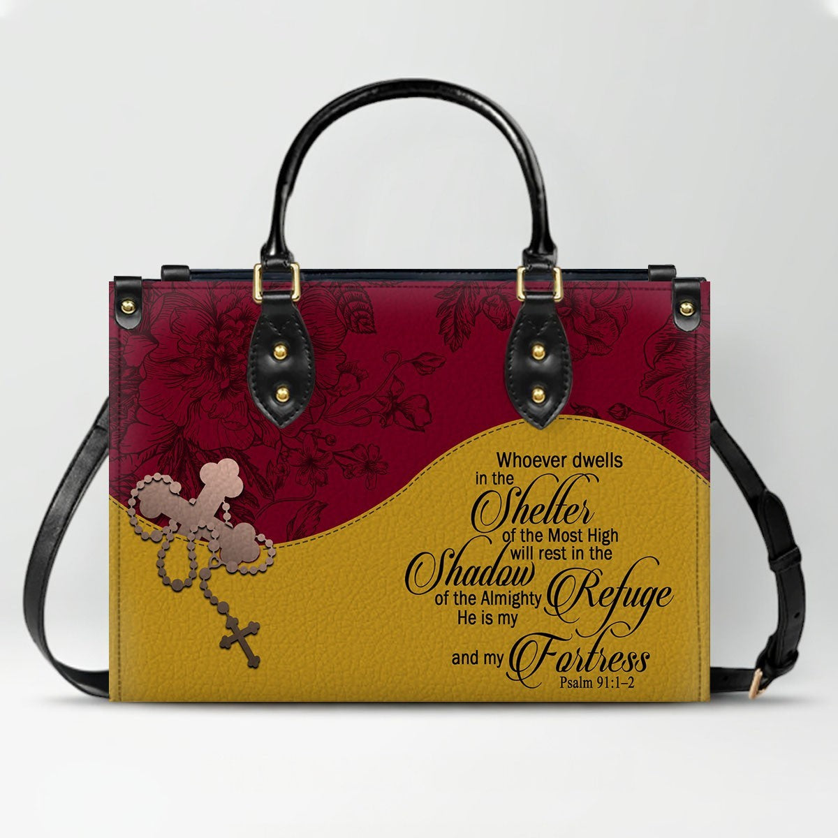 Custom Christian Leather Handbag – Personalized Name, Color & Bible Verse | CHRISTIANARTBAG