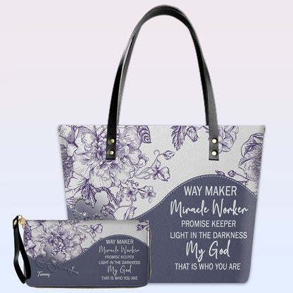 Personalized Leather TOTE Bag Luxury Set with Bible Verses – Christian Gift for Women | CHRISTIANARTBAG