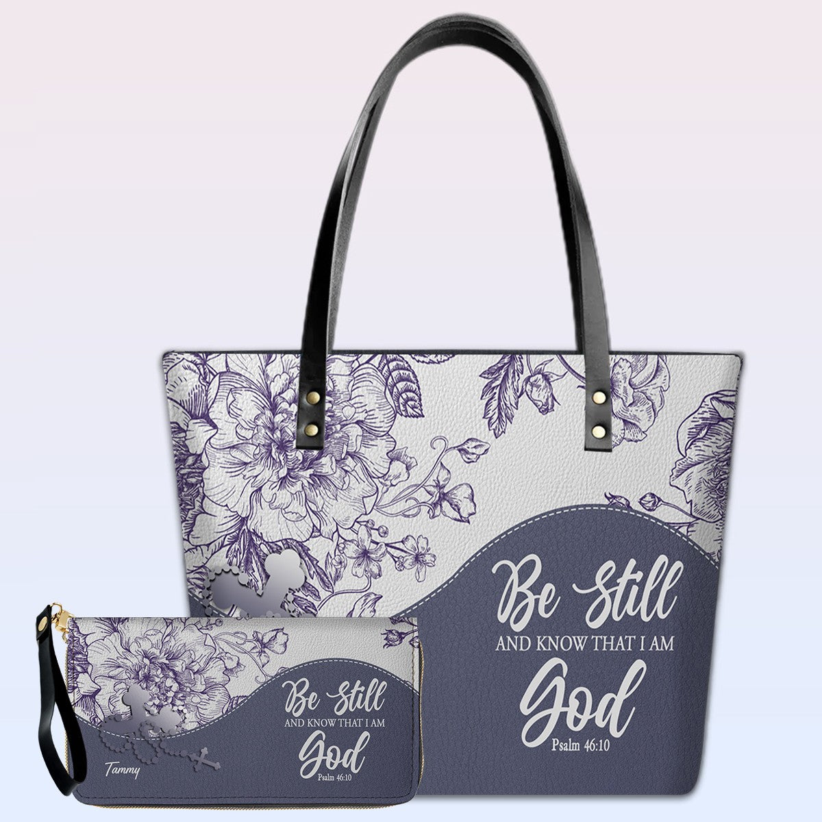 Personalized Leather TOTE Bag Luxury Set with Bible Verses – Christian Gift for Women | CHRISTIANARTBAG