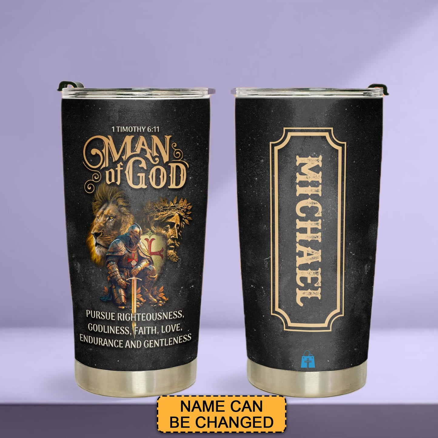 Discover the Perfect Gift: 1 Timithy 6 11 Man Of GOD Stainless Steel Tumbler | CHRISTIANARTBAG