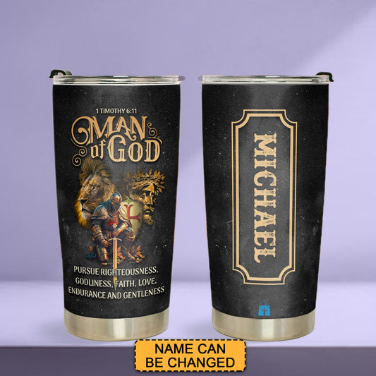 Discover the Perfect Gift: 1 Timithy 6 11 Man Of GOD Stainless Steel Tumbler | CHRISTIANARTBAG