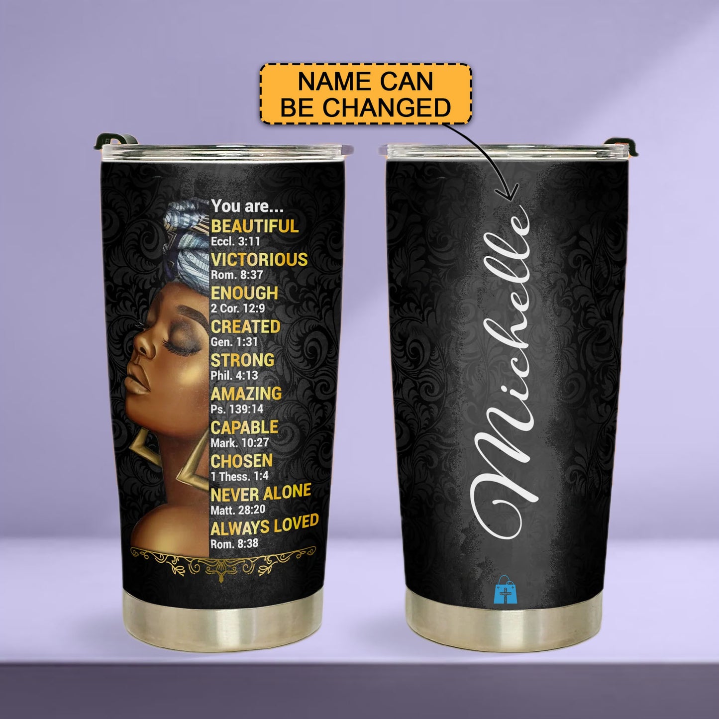 Discover the Perfect Gift: God Says You Are - Black Women Stainless Steel Tumbler | CHRISTIANARTBAG