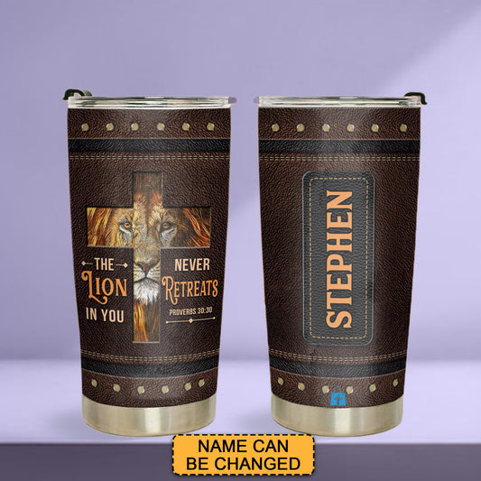 Discover the Perfect Gift: The Lion Cross Stainless Steel Tumbler | CHRISTIANARTBAG