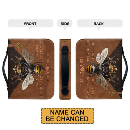 CHRISTIANARTBAG Personalized Leather Handbag - Bee Kind Bee Wild Bee Humble Bee Strong Bee You Tiful - CABLTHB01180524.