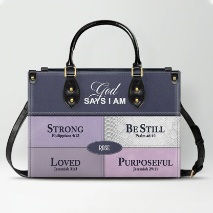 Personalized Leather Handbag for Christian Women – Custom Name & Color | CHRISTIANARTBAG CAB111425