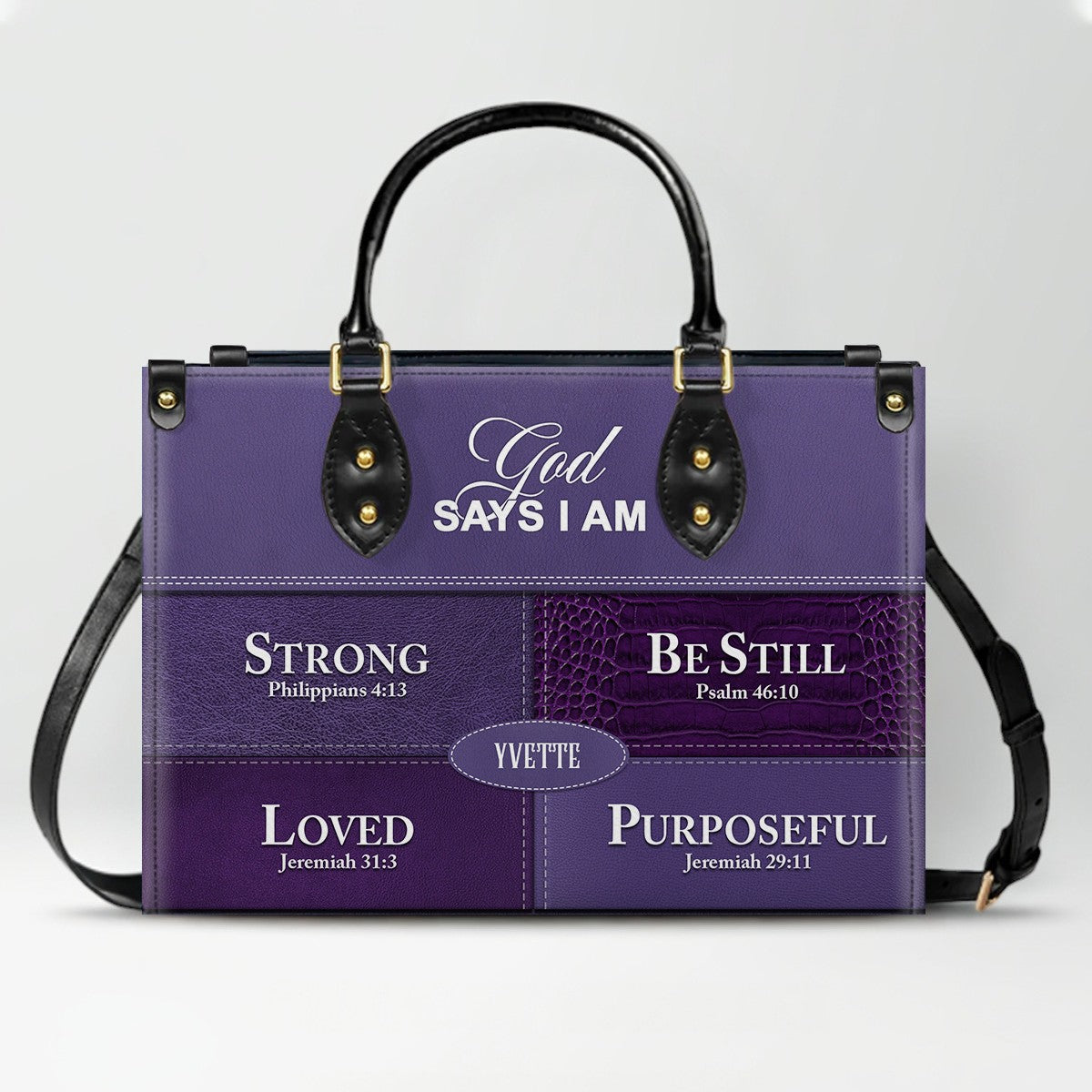 Personalized Leather Handbag for Christian Women – Custom Name & Color | CHRISTIANARTBAG CAB111425