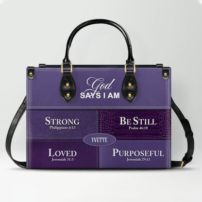 Personalized Leather Handbag for Christian Women – Custom Name & Color | CHRISTIANARTBAG CAB111425