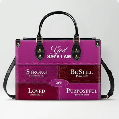 Personalized Leather Handbag for Christian Women – Custom Name & Color | CHRISTIANARTBAG CAB111425