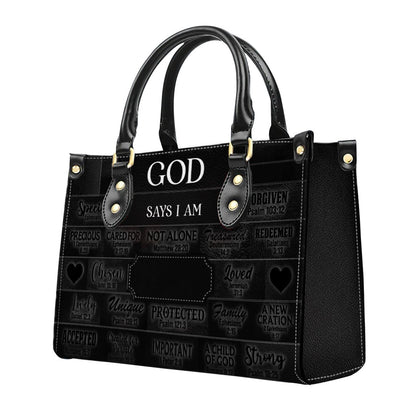 Christianartbag Handbags, God Says I Am Leather Handbag, Personalized Bags, Gifts for Women, Christmas Gift, CABLTB0117724.