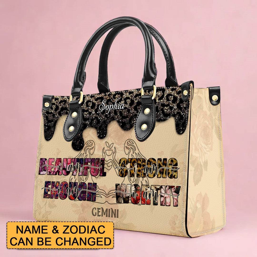 Customized Zodiac Leather Handbag by CHRISTIANARTBAG – Personalize with Your Name