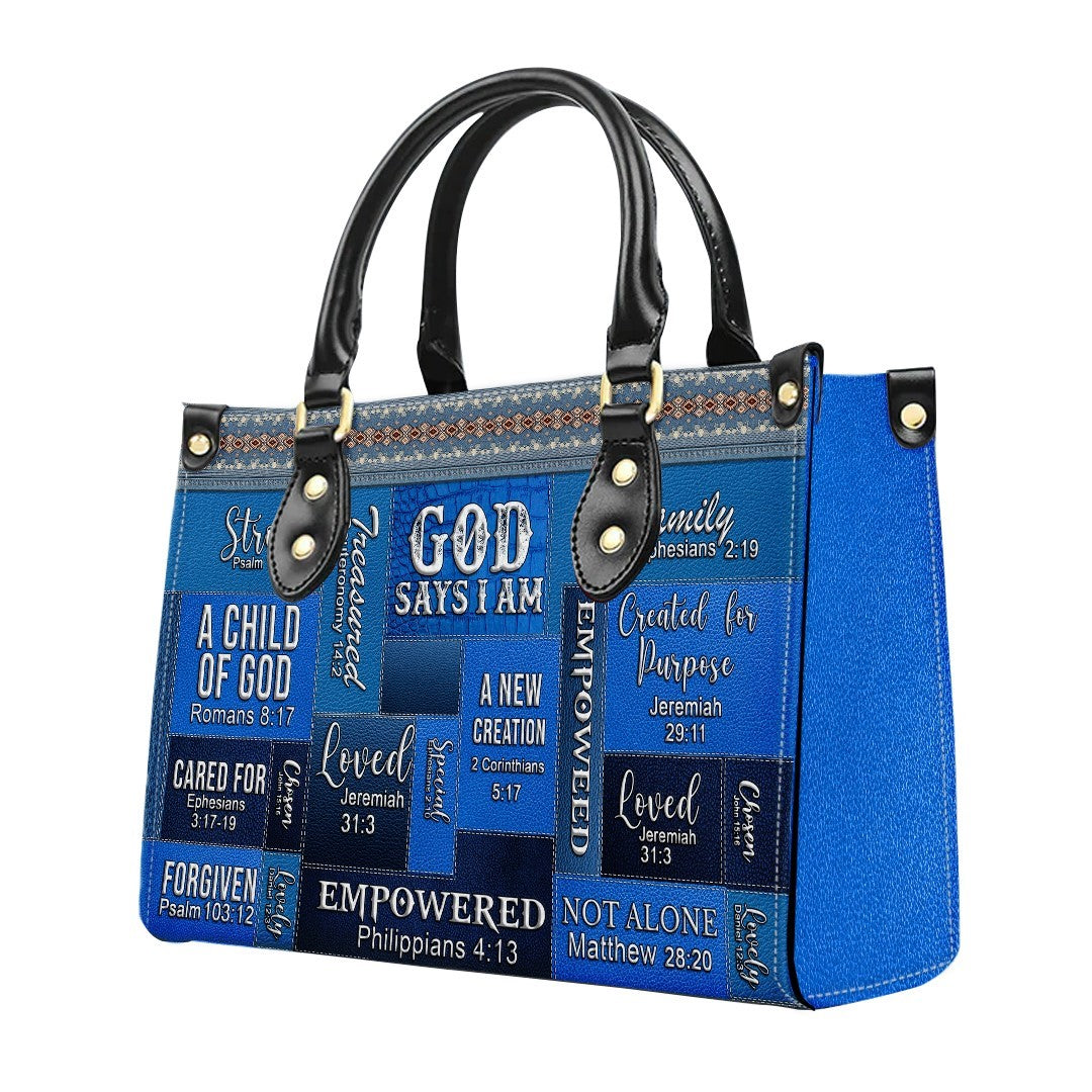 Christianartbag Handbags, God Says I Am Leather Handbag, Personalized Bags, Gifts for Women, Christmas Gift, CABLTB0117724.