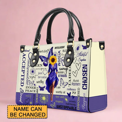 Christianartbag Handbags- GOD Says I Am - Daily Reminders - Personalized Leather Handbag - CABLTB01121824