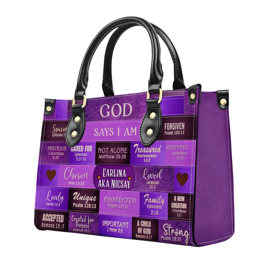 Purple leather handbags on sale