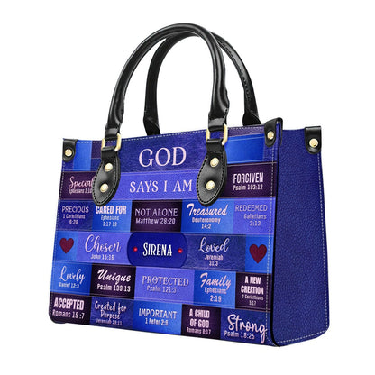 Christianartbag Handbags, God Says I Am Leather Handbag, Personalized Bags, Gifts for Women, Christmas Gift, CABLTB0117724.