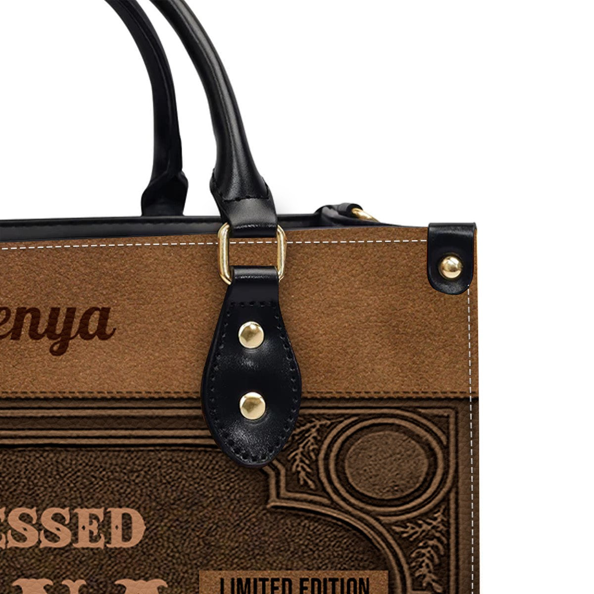 Personalized Leather Handbag - Customizable Blessed Nana Tote by CHRISTIANARTBAG CABLTHB01100424.