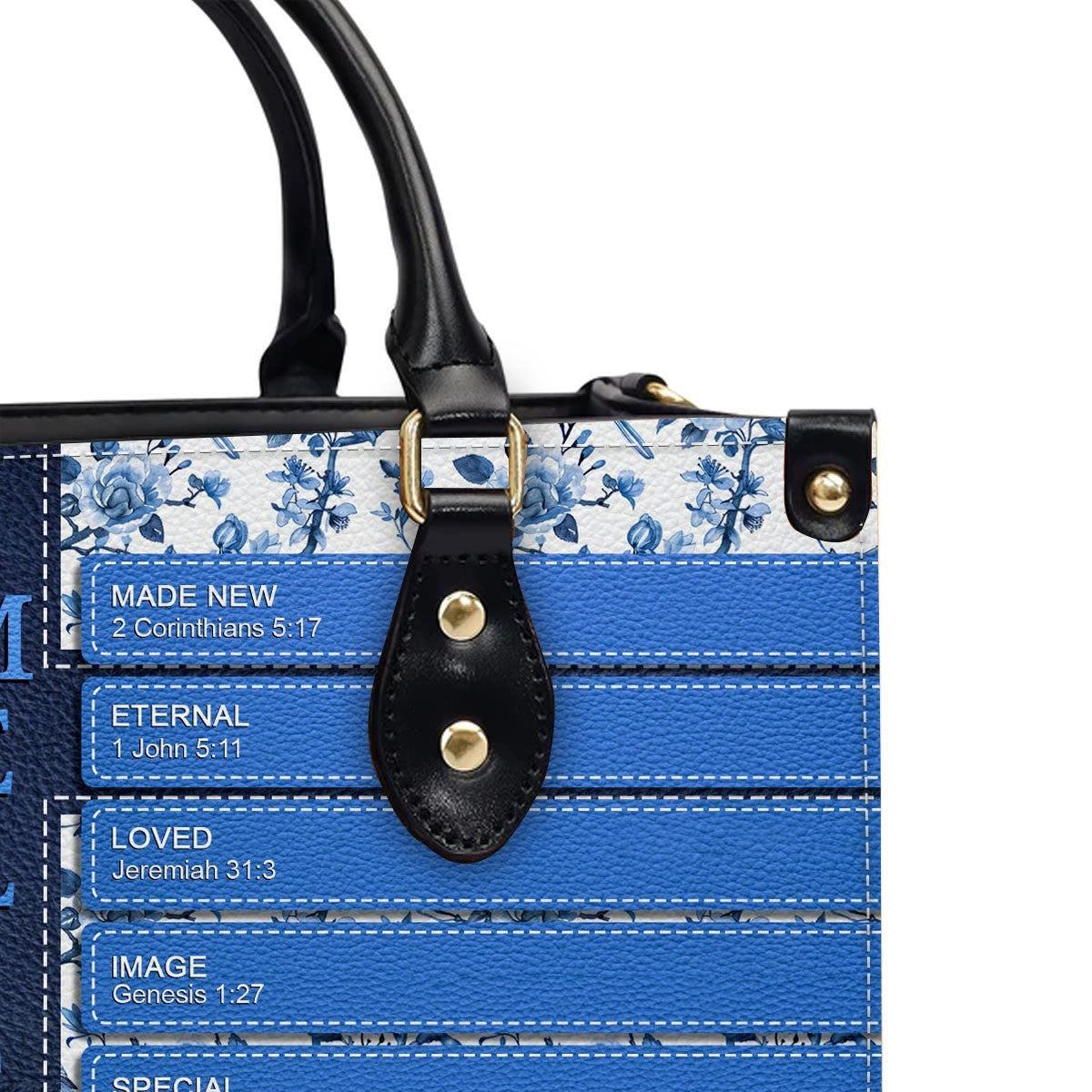Personalized Leather Handbag – Custom Name with Each Letter Matched to a Unique Bible Verse