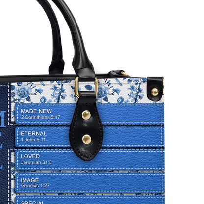 Personalized Leather Handbag – Custom Name Christian Bible Verse Handbag for Women