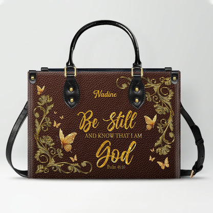 CHRISTIANARTBAG Handbags - She Who Kneels Before GOD - Custom Bible Verses Name & Color - Personalized Leather Handbag - CABLTB01120825