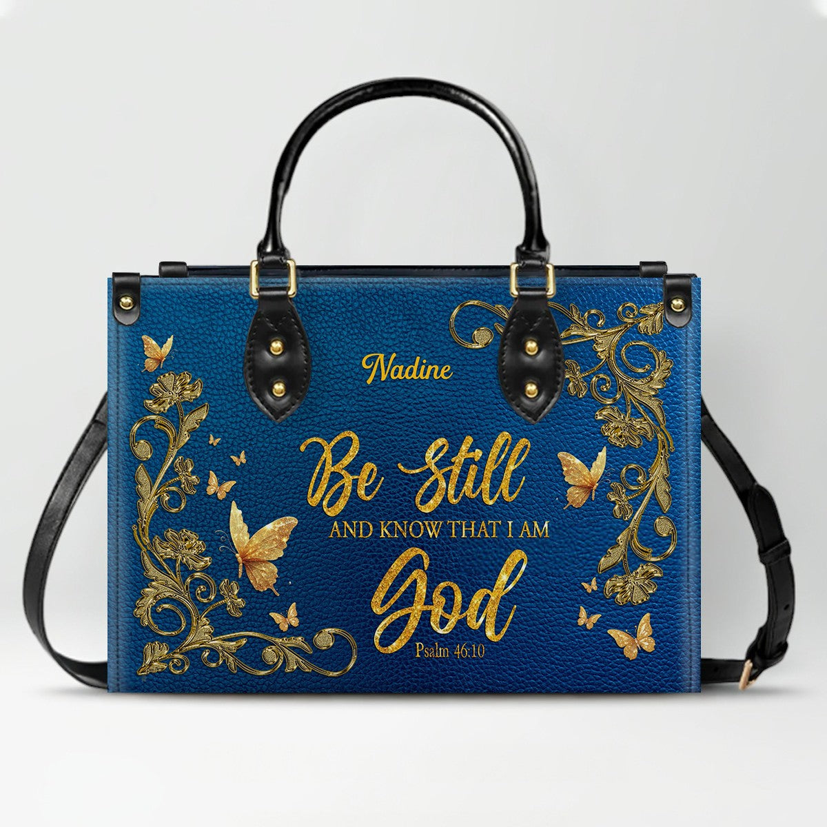 CHRISTIANARTBAG Handbags - She Who Kneels Before GOD - Custom Bible Verses Name & Color - Personalized Leather Handbag - CABLTB01120825