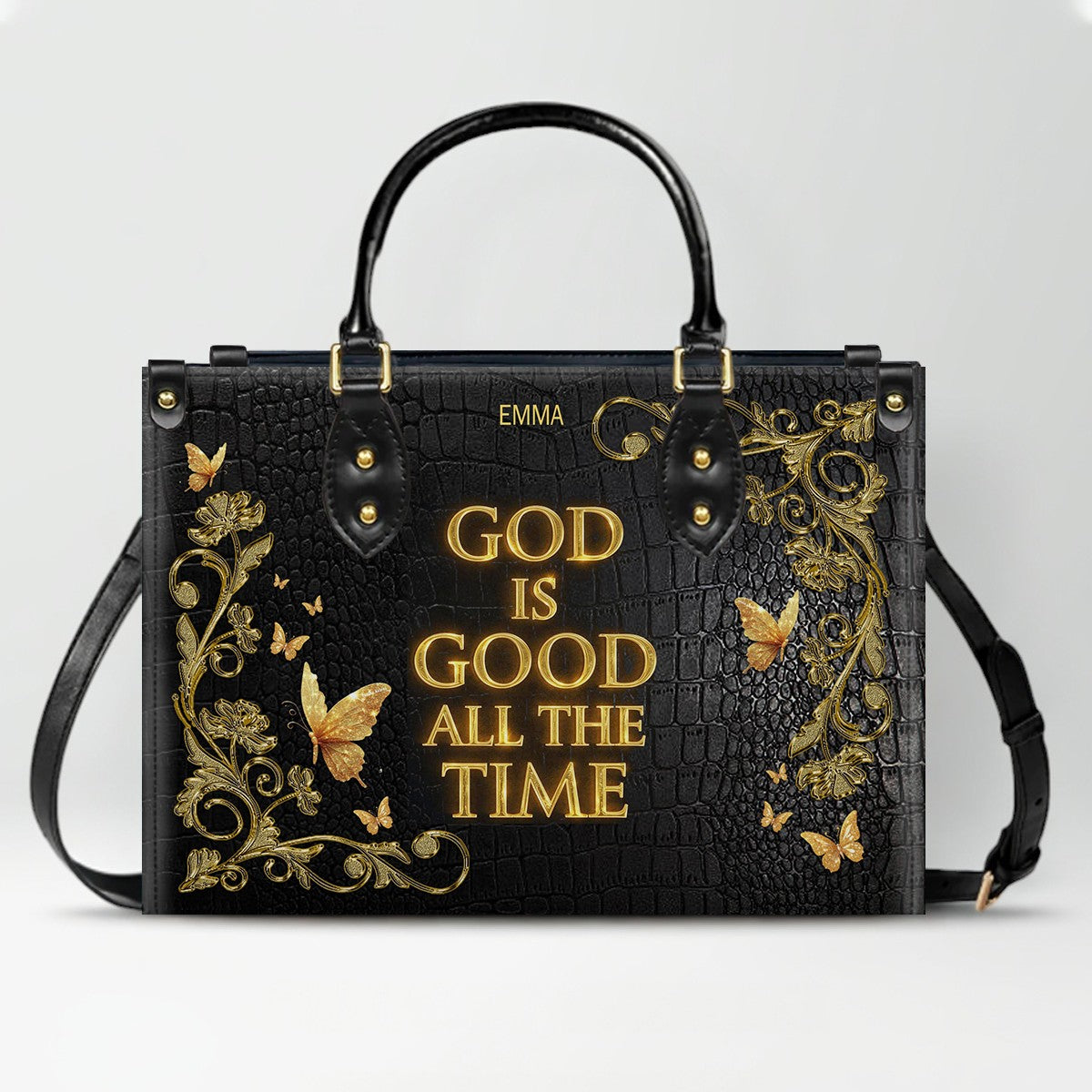 CHRISTIANARTBAG Handbags - She Who Kneels Before GOD - Custom Bible Verses Name & Color - Personalized Leather Handbag - CABLTB01120825