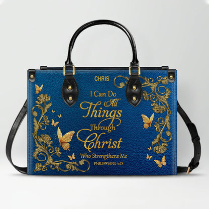 "I Can Do All Things" Inspirational Leather Bag & Wallet Set | CHRISTIANARTBAG™ CAB01042326