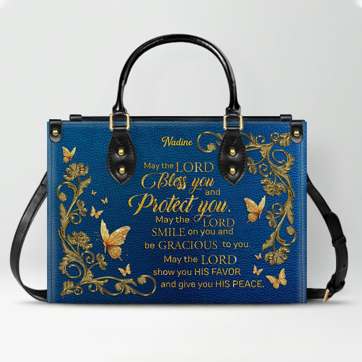 CHRISTIANARTBAG Handbags - She Who Kneels Before GOD - Custom Bible Verses Name & Color - Personalized Leather Handbag - CABLTB01120825